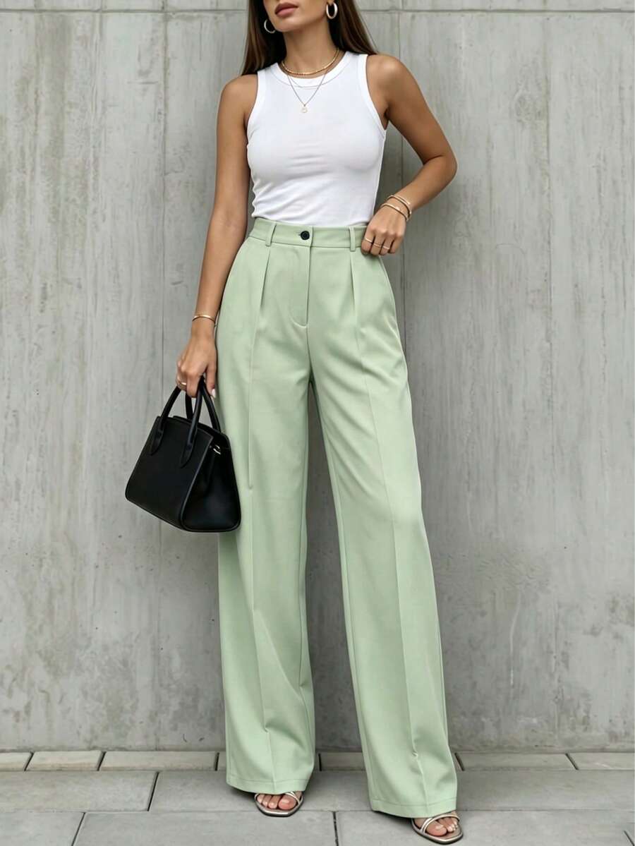 Women's Spring/Summer High-Waisted Suit Trousers