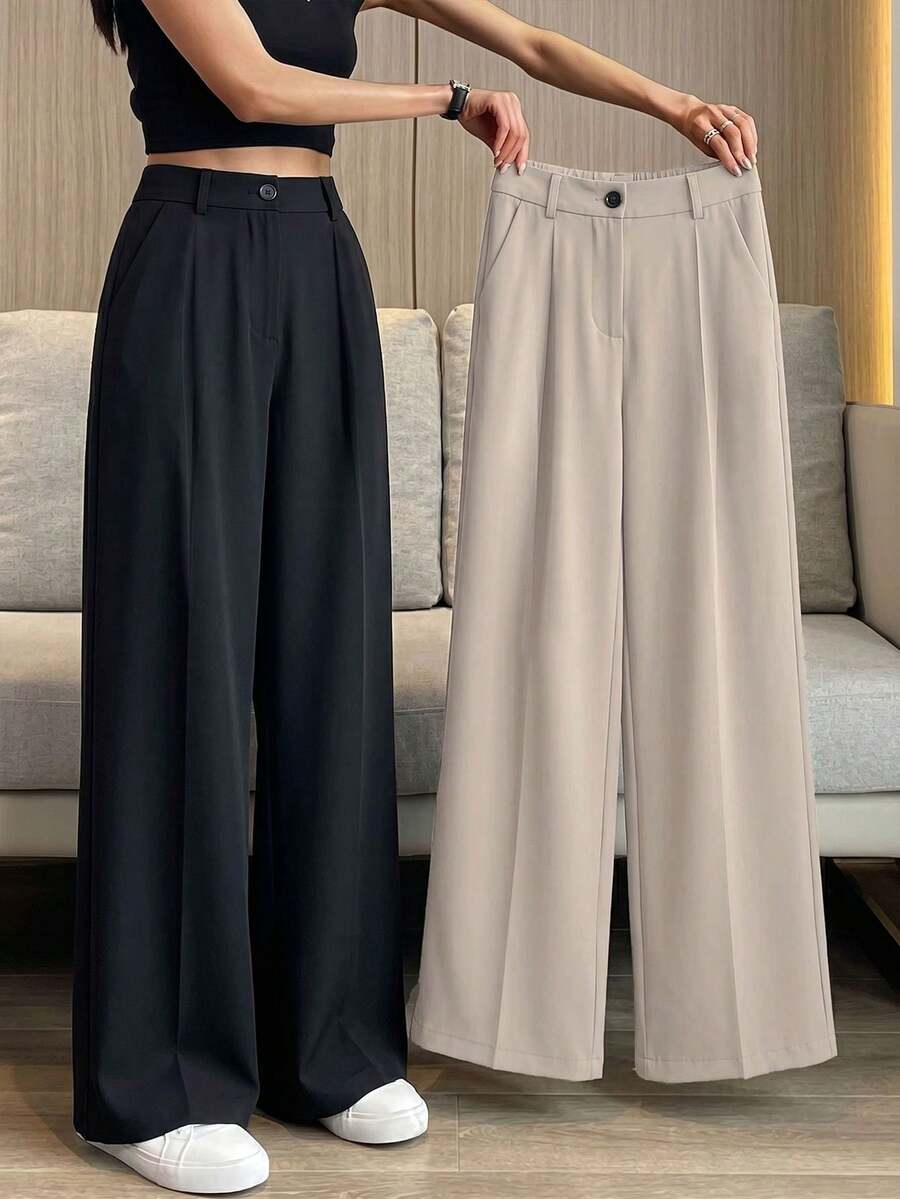 Women's Spring/Summer High-Waisted Suit Trousers