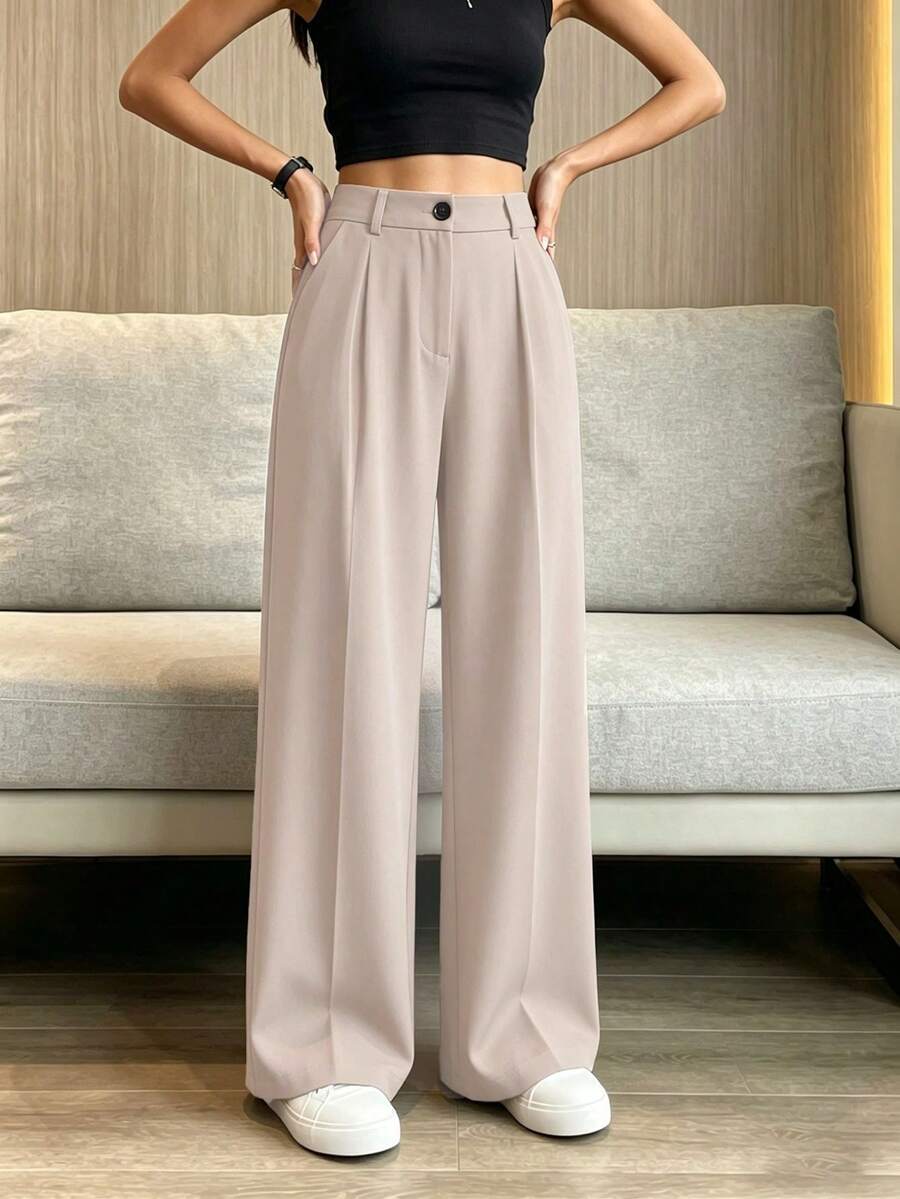 Women's Spring/Summer High-Waisted Suit Trousers