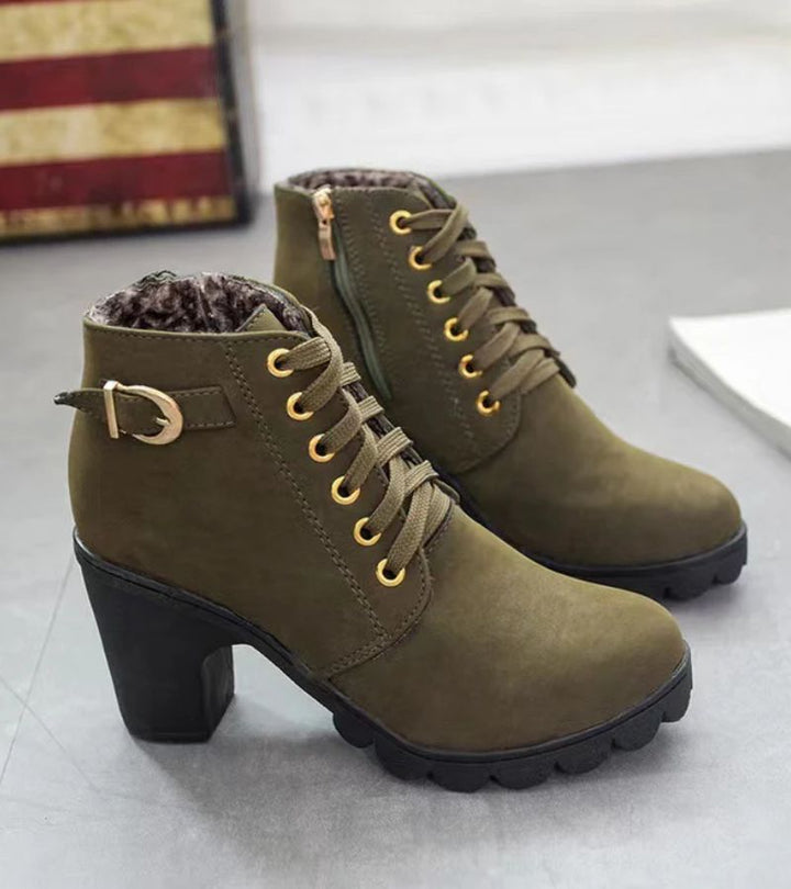 Maricar | Elegant Buckle Lace Boots