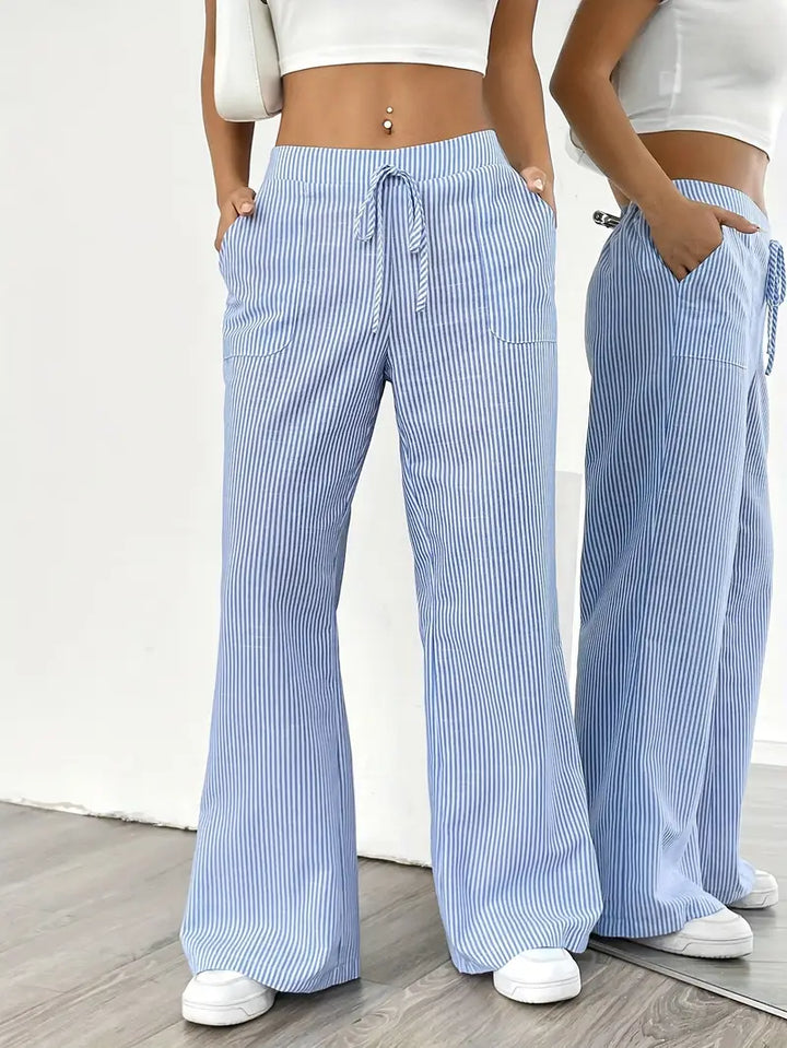 Drevante | Alina Striped Wide-Leg Pants