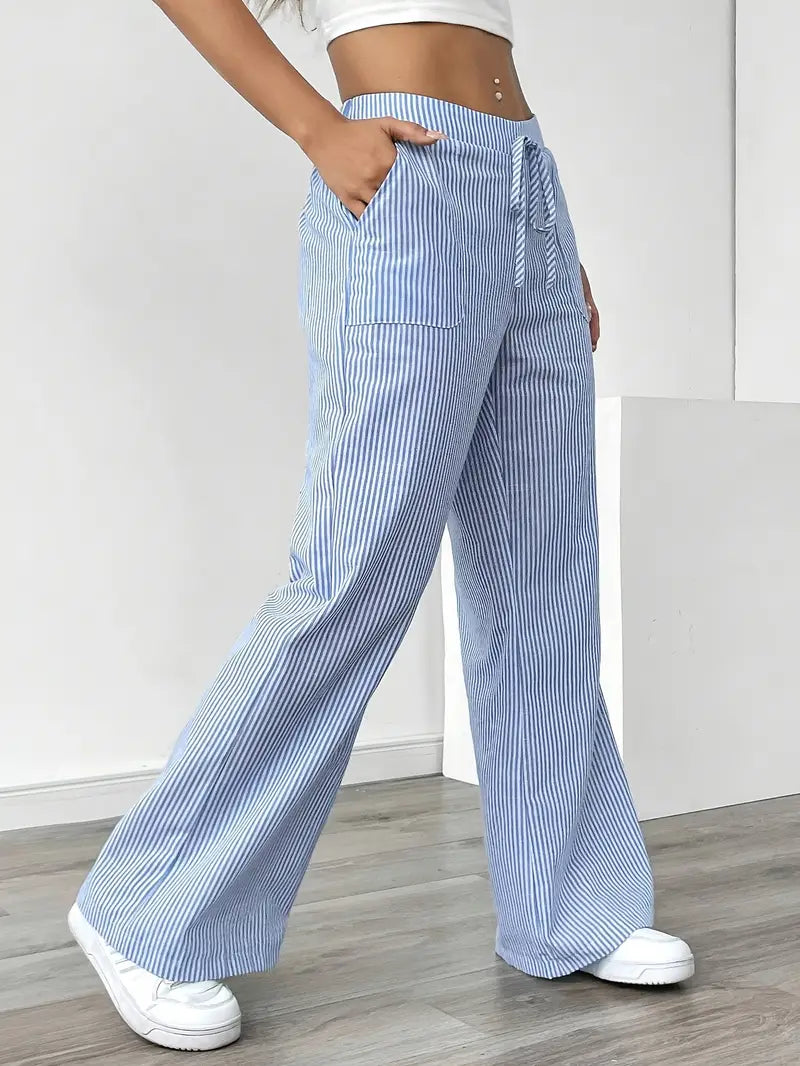 Drevante | Alina Striped Wide-Leg Pants