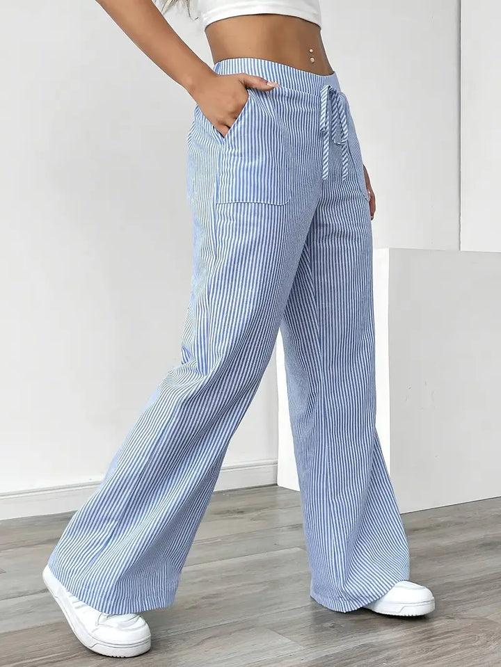Drevante | Alina Striped Wide-Leg Pants