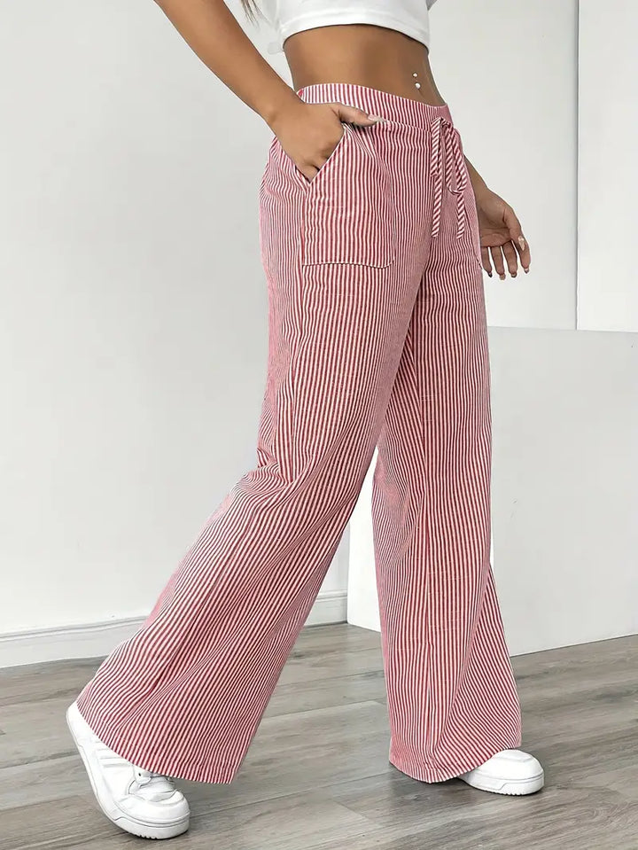 Drevante | Alina Striped Wide-Leg Pants