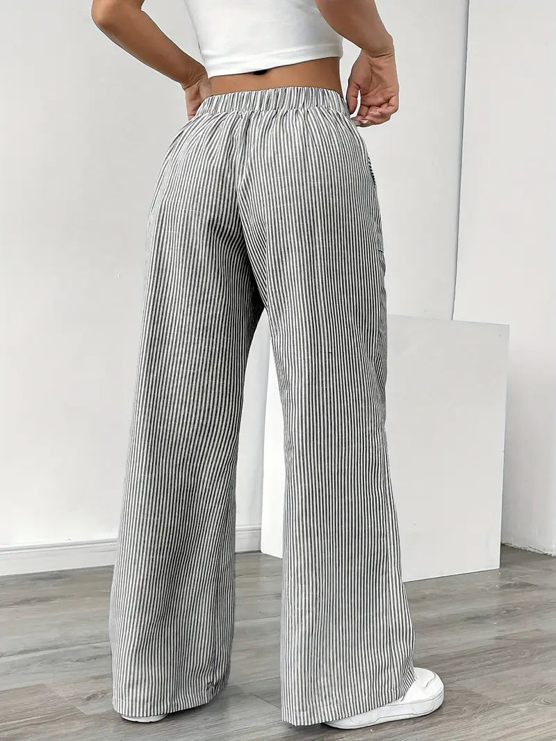 Drevante | Alina Striped Wide-Leg Pants