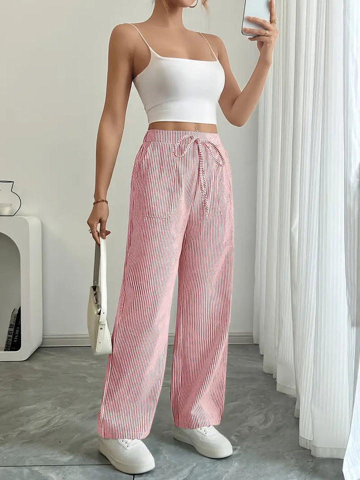 Drevante | Alina Striped Wide-Leg Pants