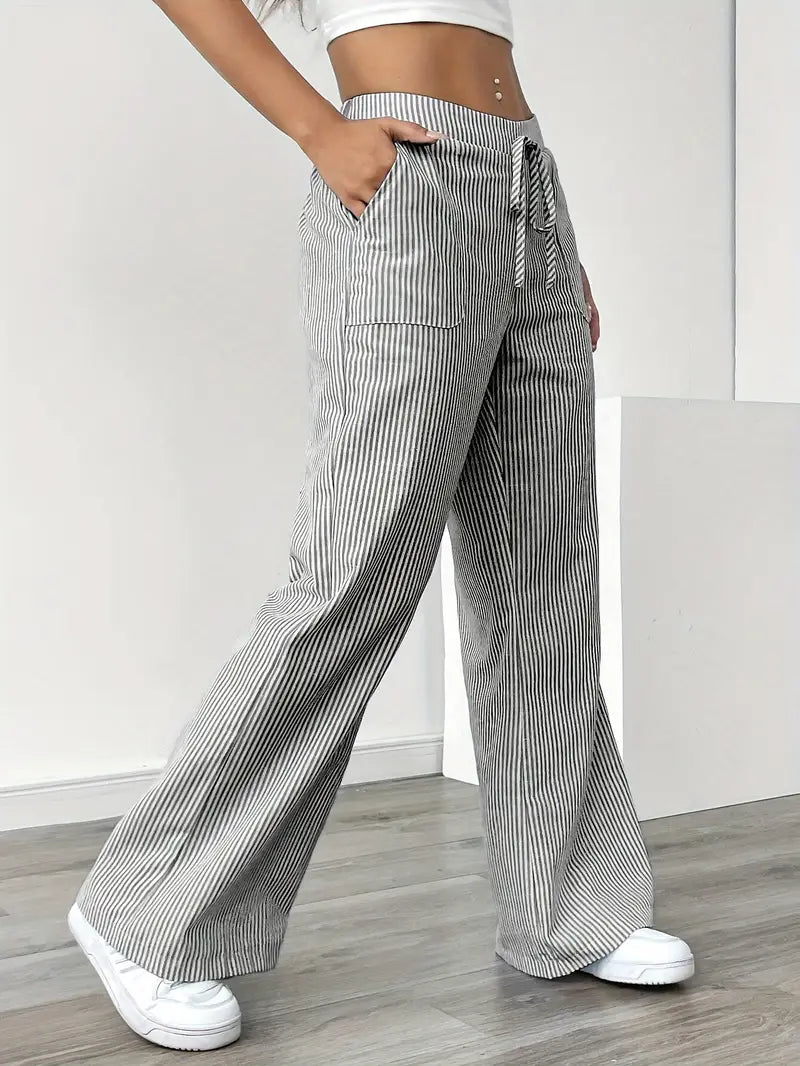 Drevante | Alina Striped Wide-Leg Pants