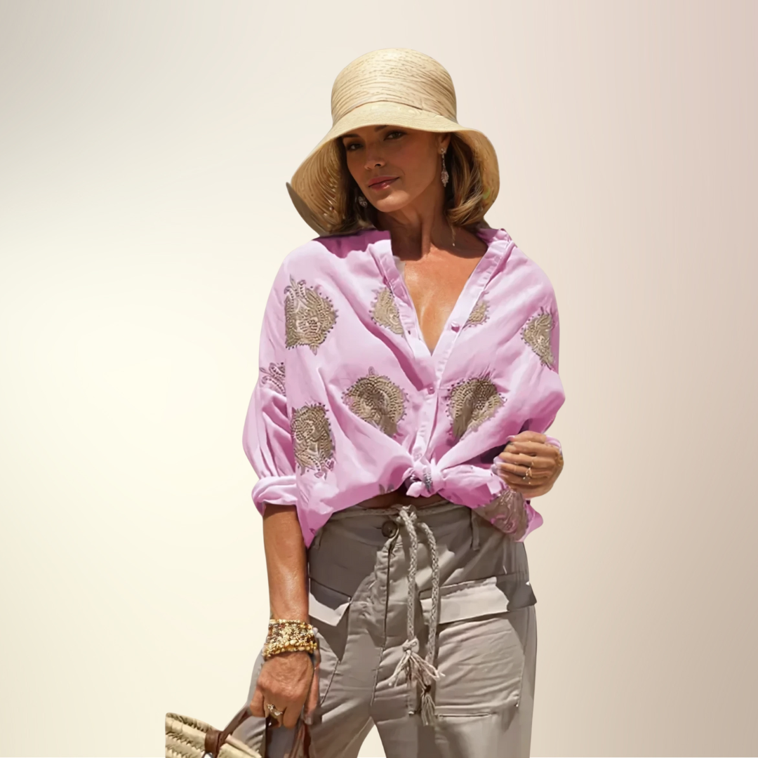 Drevante | Gaby Embroidered Button-Down Shirt