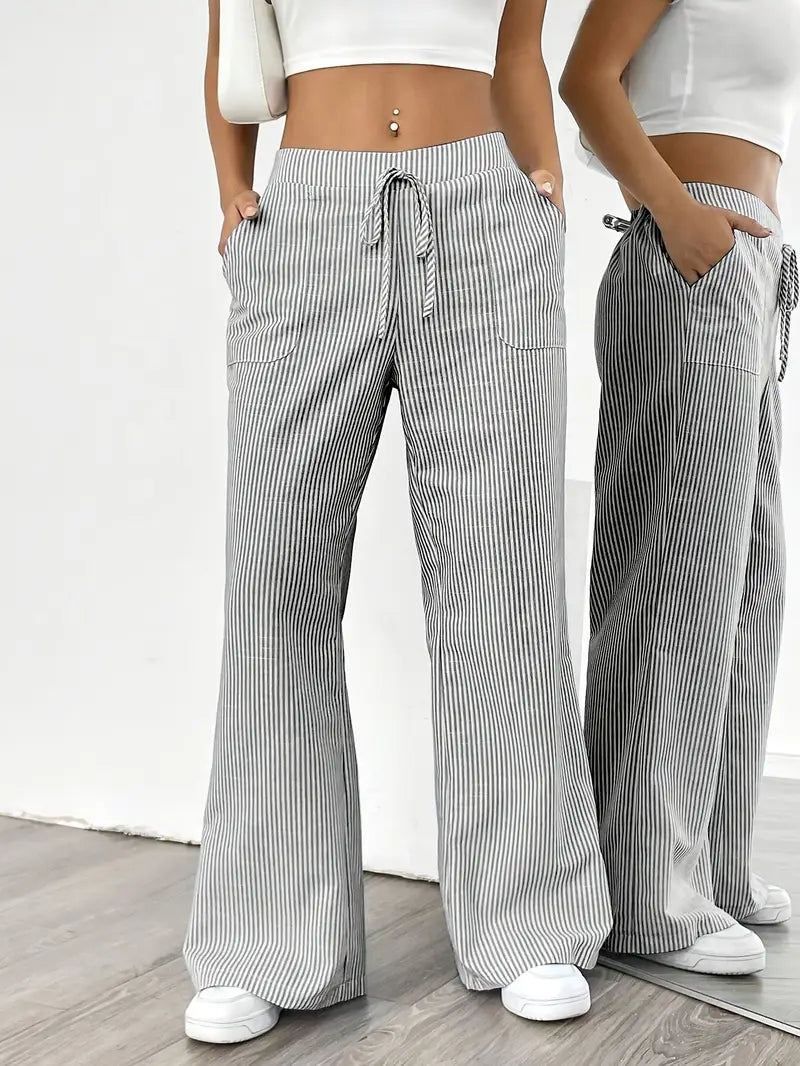 Drevante | Alina Striped Wide-Leg Pants
