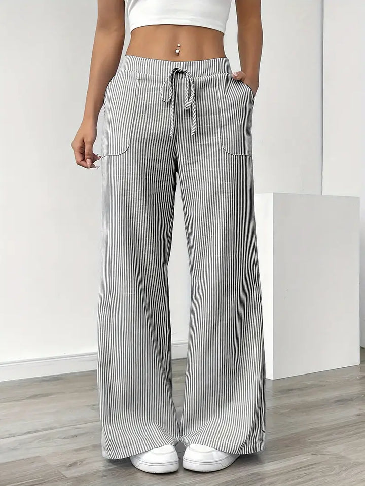 Drevante | Alina Striped Wide-Leg Pants