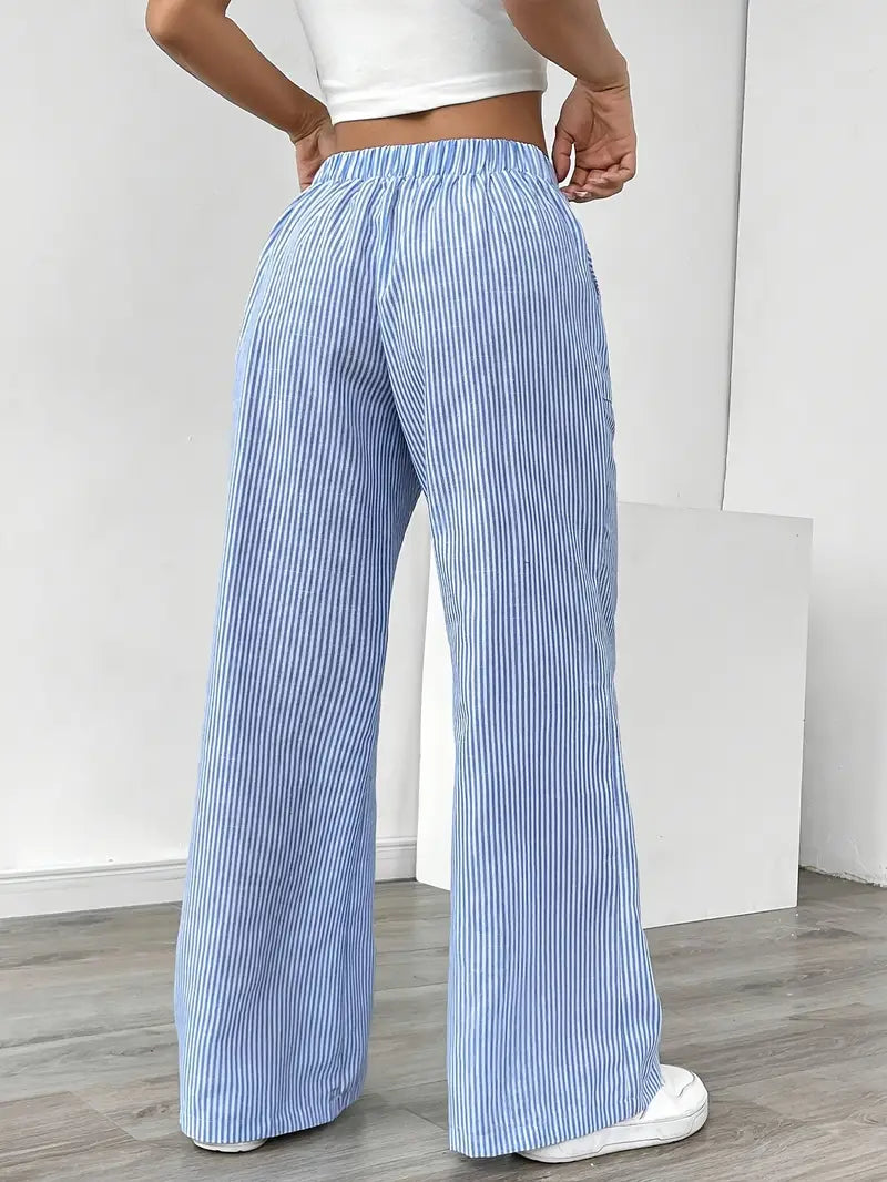 Drevante | Alina Striped Wide-Leg Pants