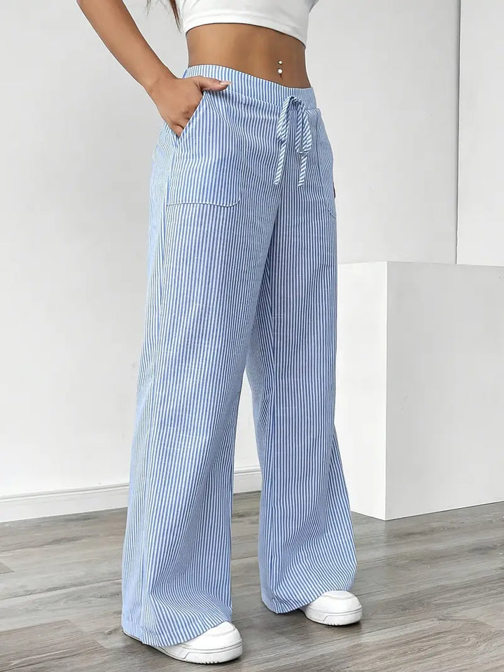 Drevante | Alina Striped Wide-Leg Pants
