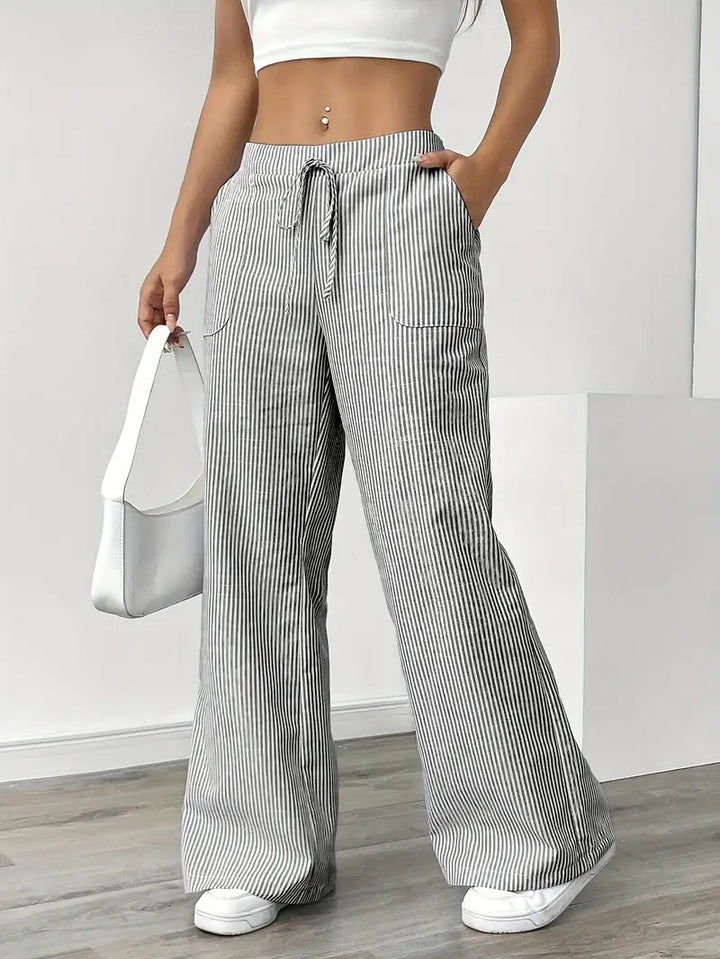 Drevante | Alina Striped Wide-Leg Pants