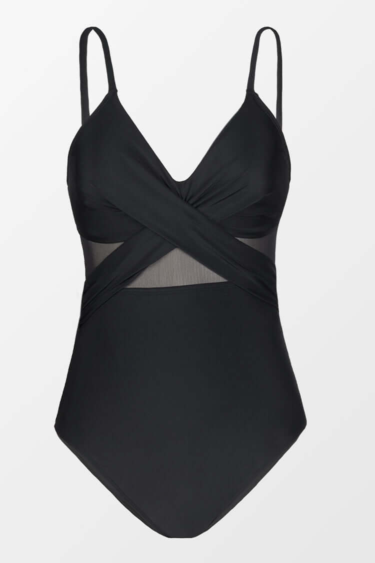 One-Piece Swimsuit for Women with Shaping Sheer Details - Amalfi