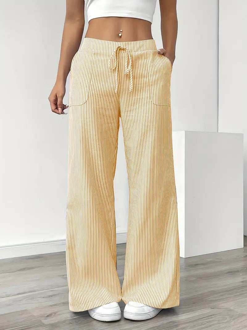 Drevante | Alina Striped Wide-Leg Pants