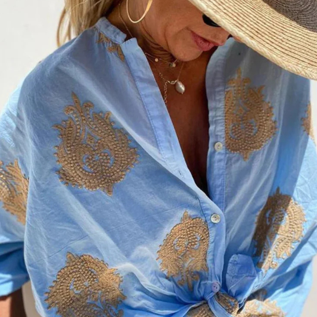 Drevante | Gaby Embroidered Button-Down Shirt