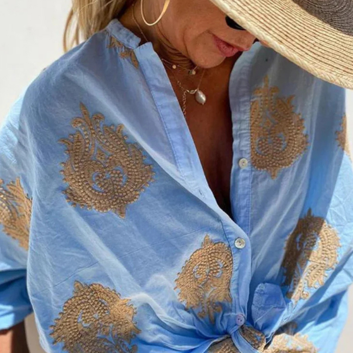 Drevante | Gaby Embroidered Button-Down Shirt