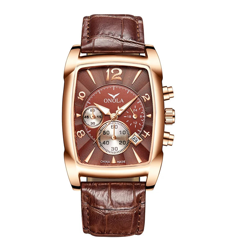 Drevante | St. Andrews Leather Strap Watch, 45mm