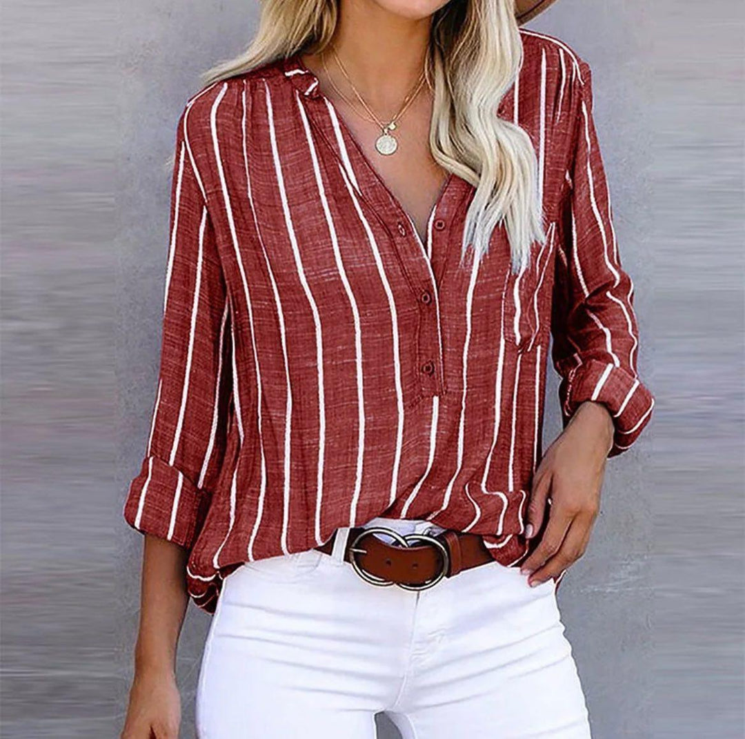 Drevante | Candace Striped Casual Blouse