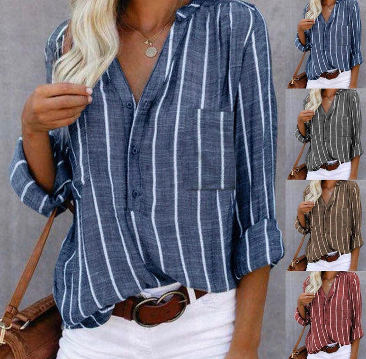 Drevante | Candace Striped Casual Blouse