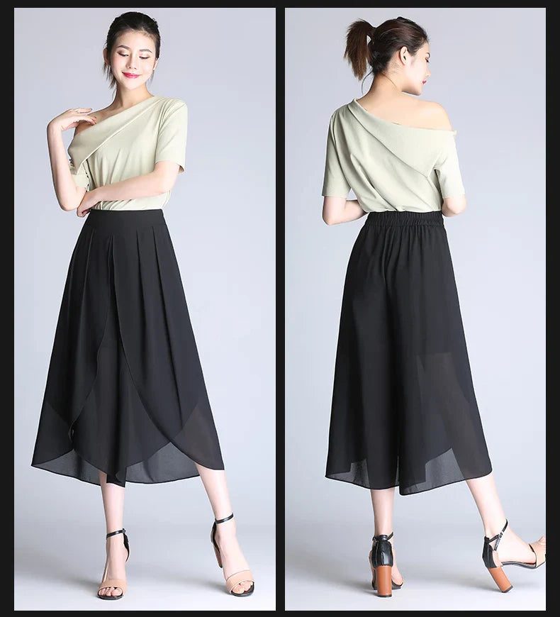 Drevante | Bella Chiffon Wide-Leg Pants