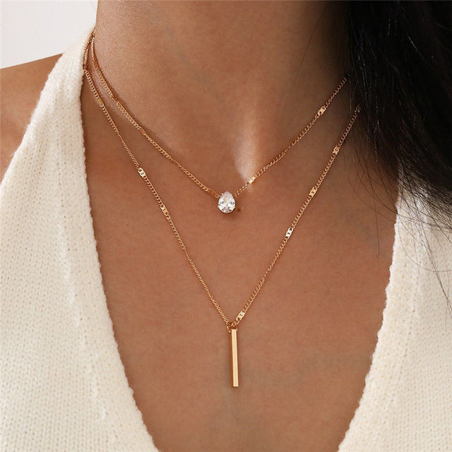 Drevante | Vintage Gold Pendant Necklace Set