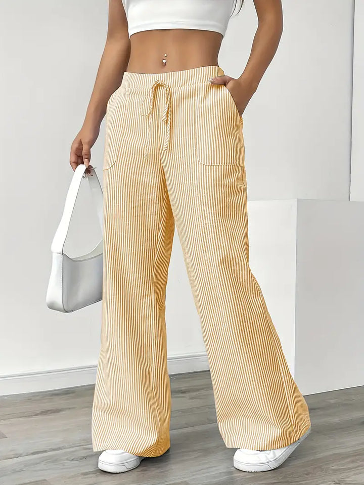 Drevante | Alina Striped Wide-Leg Pants