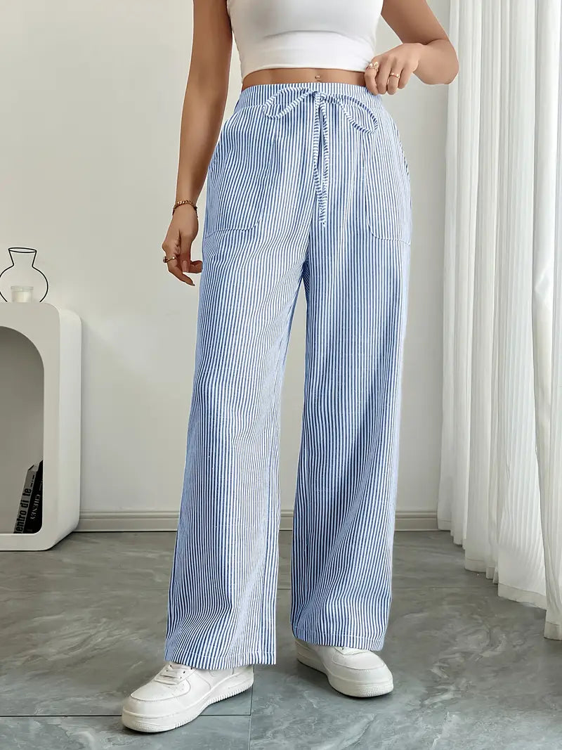Drevante | Alina Striped Wide-Leg Pants