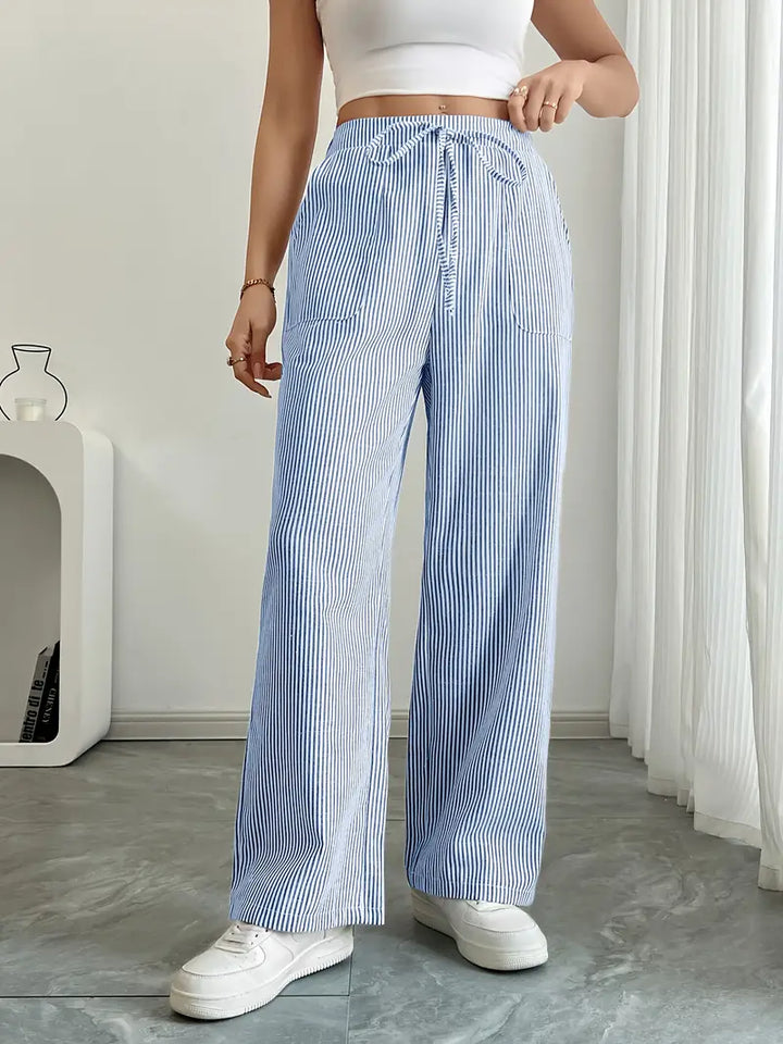 Drevante | Alina Striped Wide-Leg Pants