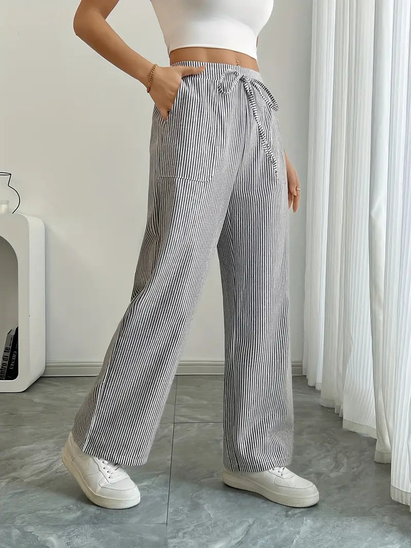 Drevante | Alina Striped Wide-Leg Pants