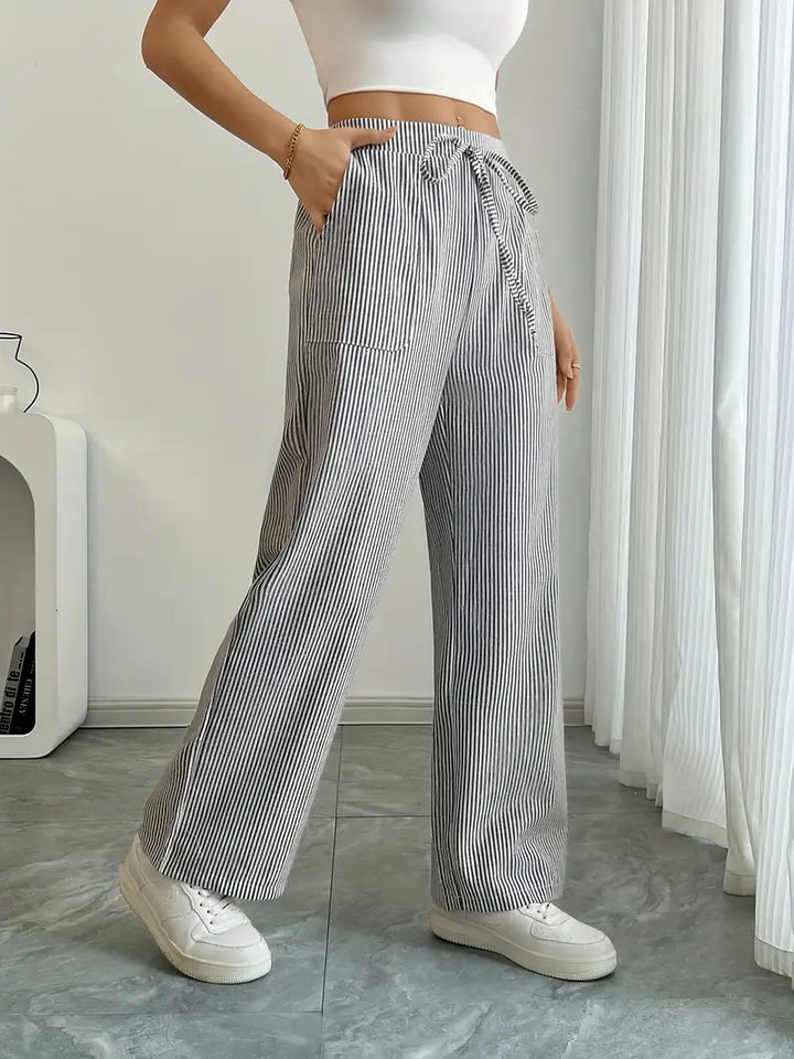 Drevante | Alina Striped Wide-Leg Pants