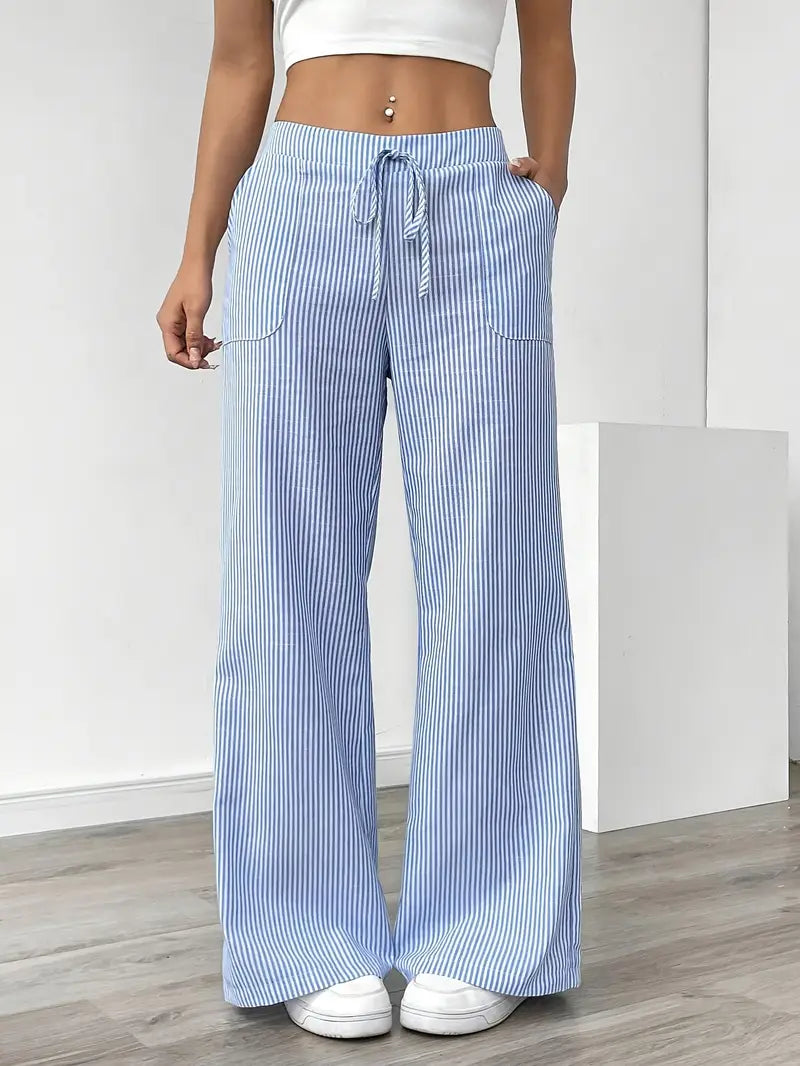 Drevante | Alina Striped Wide-Leg Pants