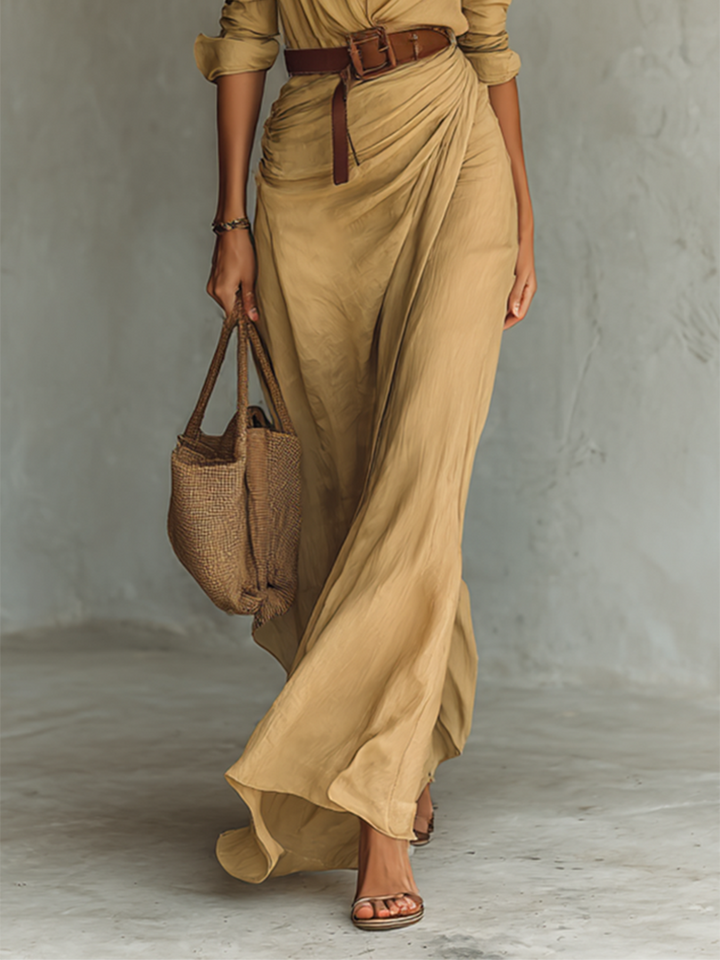 Drevante | Elara Belted Maxi Dress
