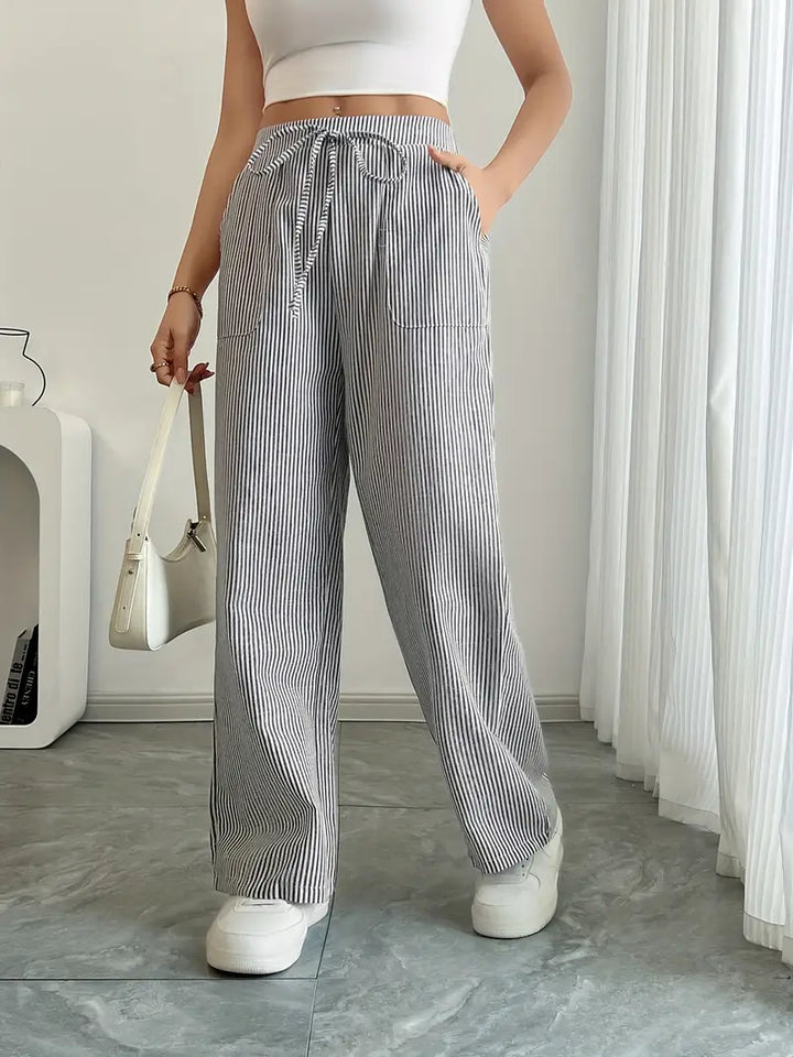 Drevante | Alina Striped Wide-Leg Pants