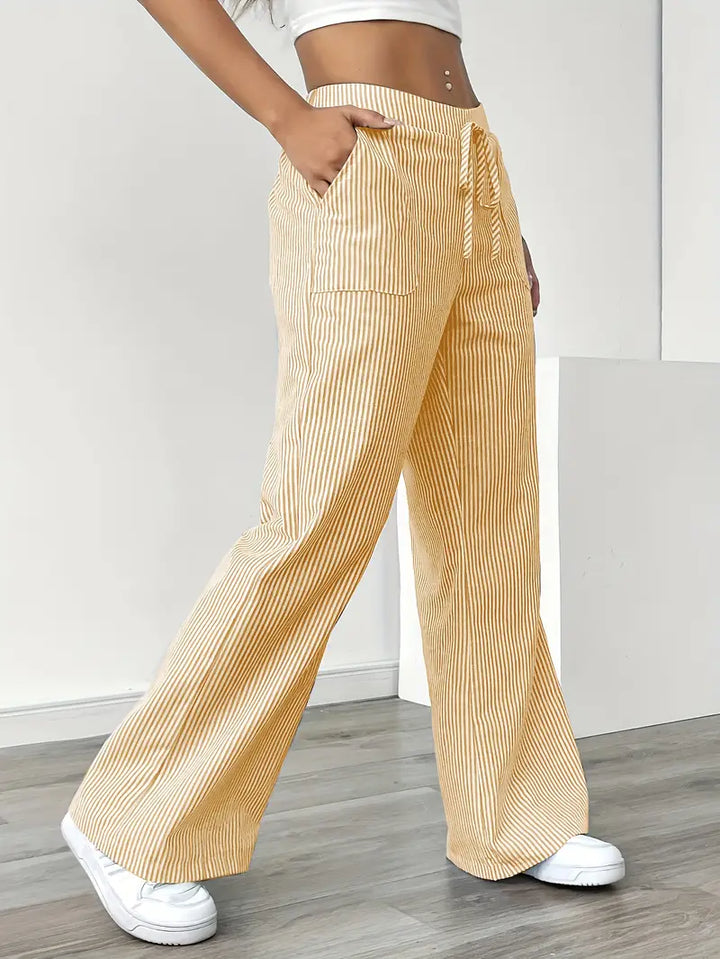 Drevante | Alina Striped Wide-Leg Pants