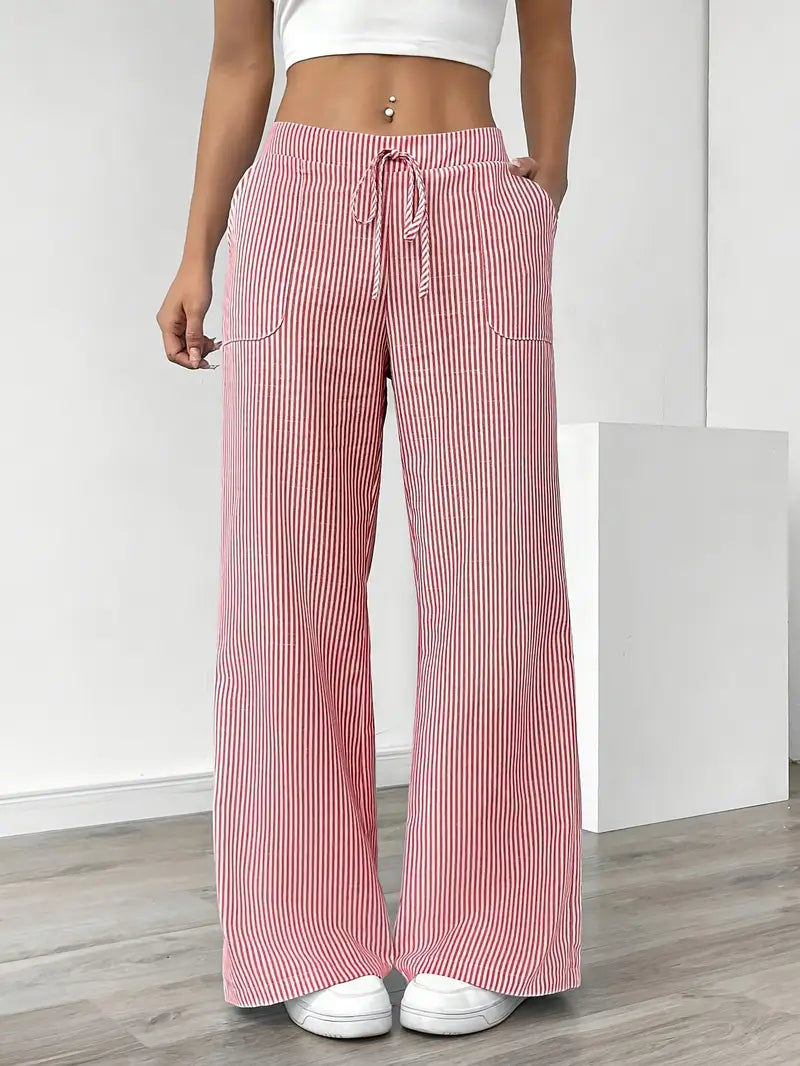 Drevante | Alina Striped Wide-Leg Pants