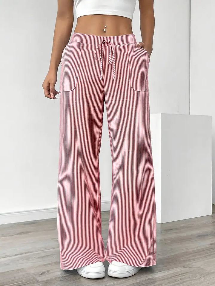 Drevante | Alina Striped Wide-Leg Pants