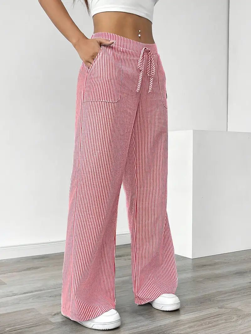 Drevante | Alina Striped Wide-Leg Pants