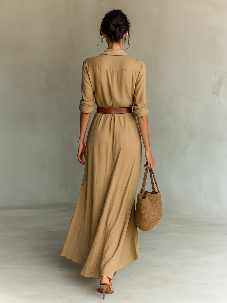 Drevante | Elara Belted Maxi Dress
