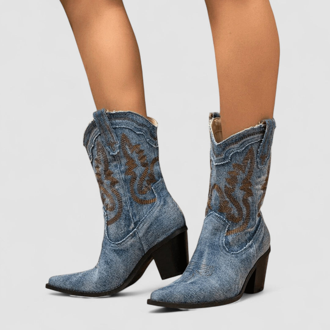 Drevante | Selena Denim Ankle Boots