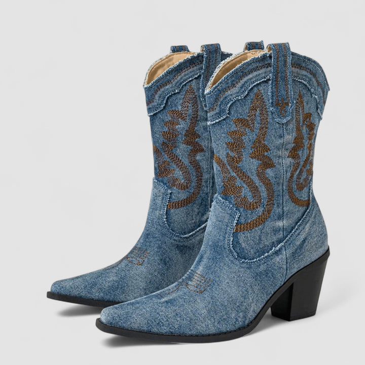 Drevante | Selena Denim Ankle Boots