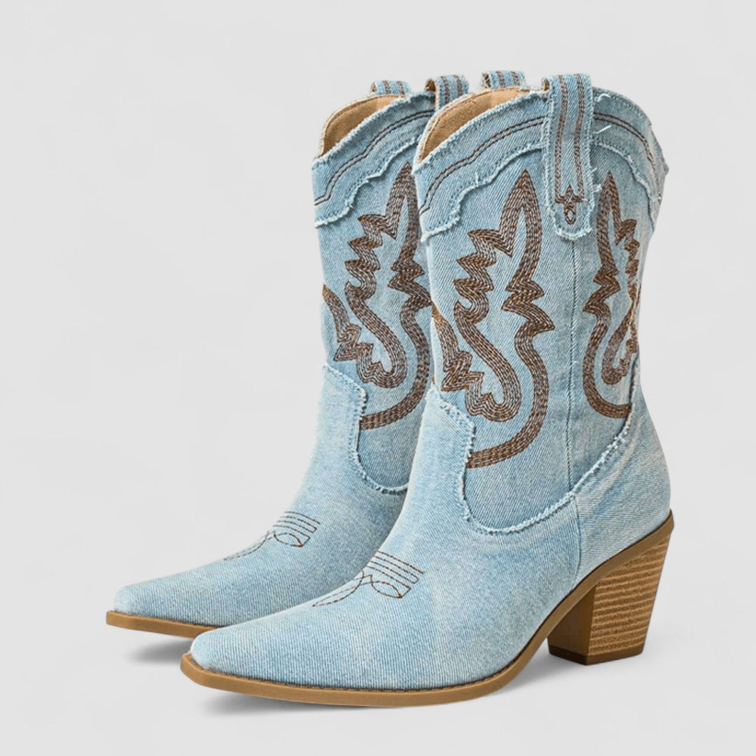 Drevante | Selena Denim Ankle Boots