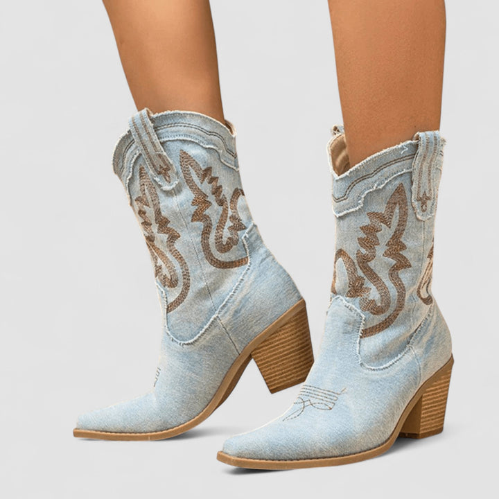 Drevante | Selena Denim Ankle Boots