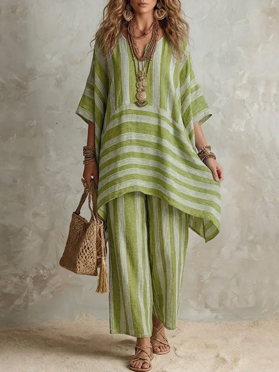 Drevante | Relaxed Linen V-Neck Set
