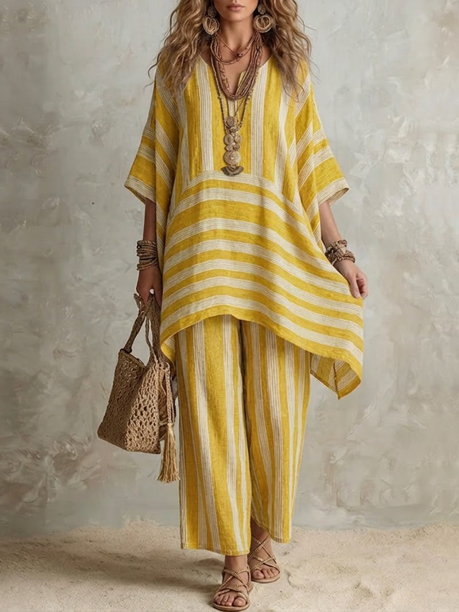 Drevante | Relaxed Linen V-Neck Set