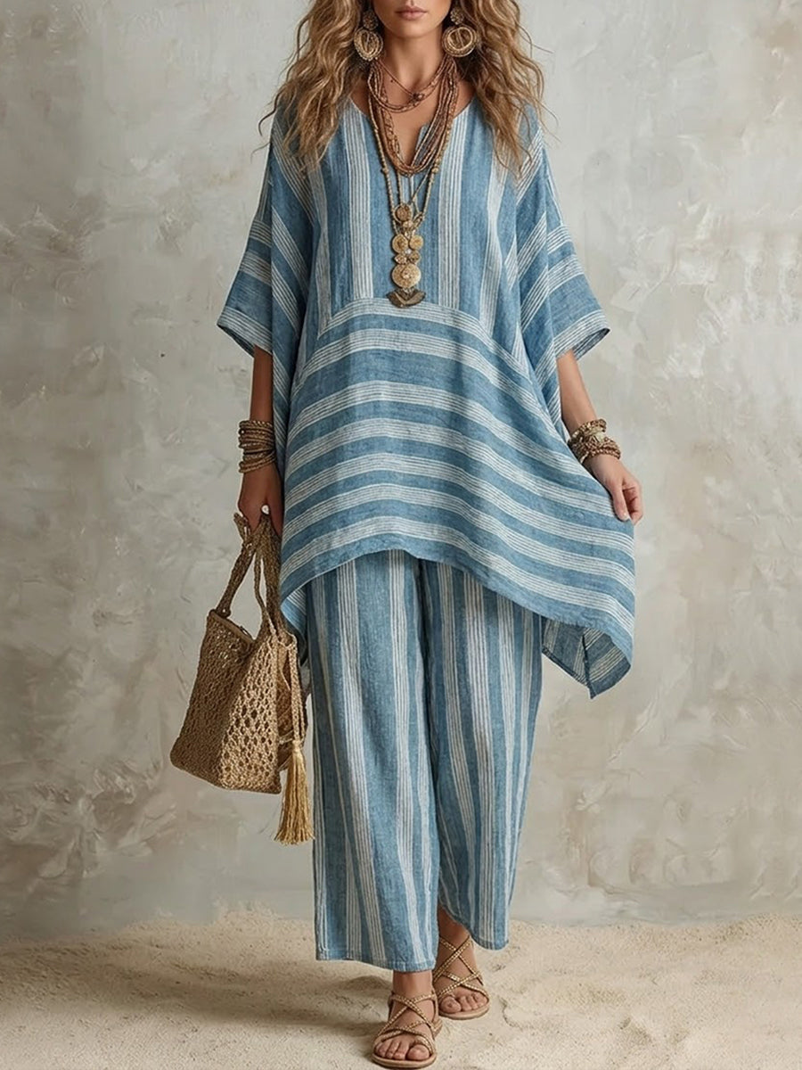 Drevante | Relaxed Linen V-Neck Set