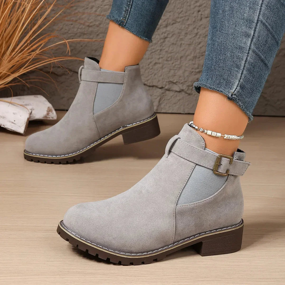 Rosella | Stylish Buckle Ankle Boots