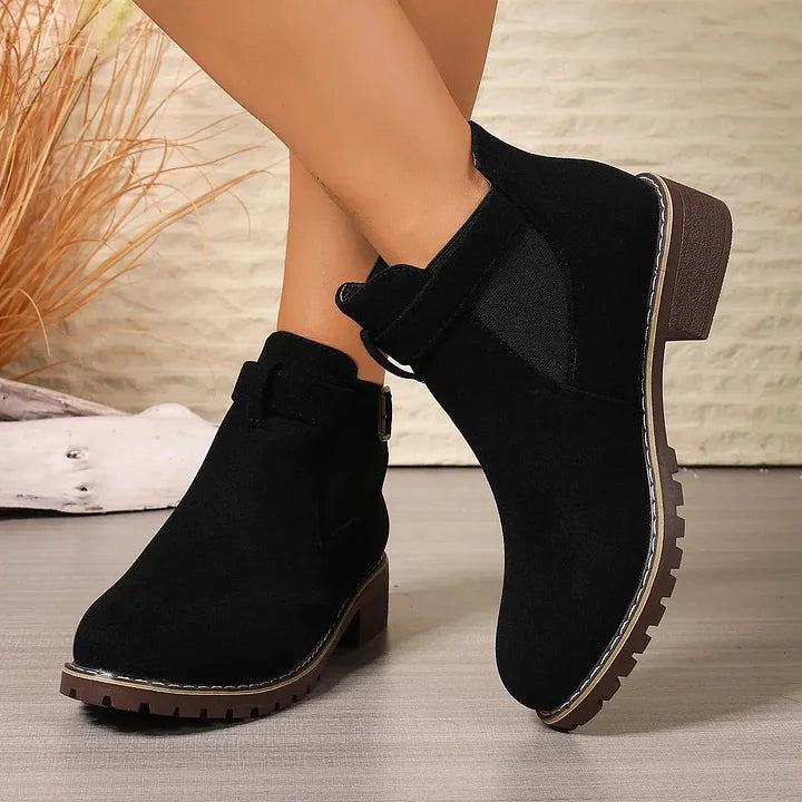 Rosella | Stylish Buckle Ankle Boots