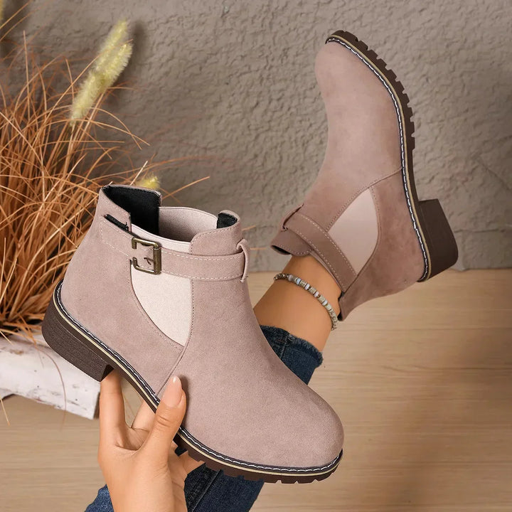 Rosella | Stylish Buckle Ankle Boots