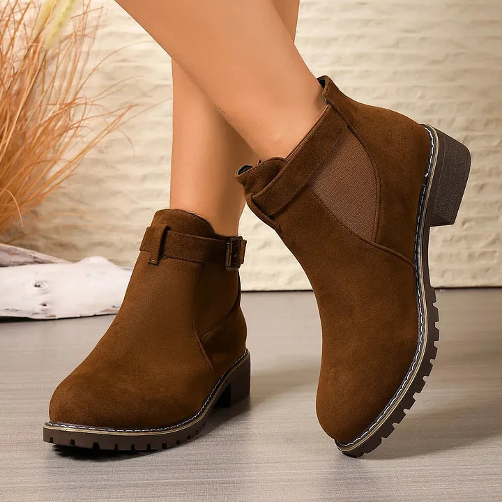 Rosella | Stylish Buckle Ankle Boots